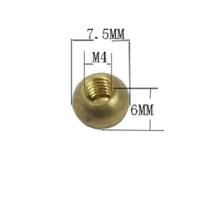 10pcs/lot M3/M4/M5/M6/M10 brass female ball head copper inner teeth ball nut, light cap nut cap, lighting accessories