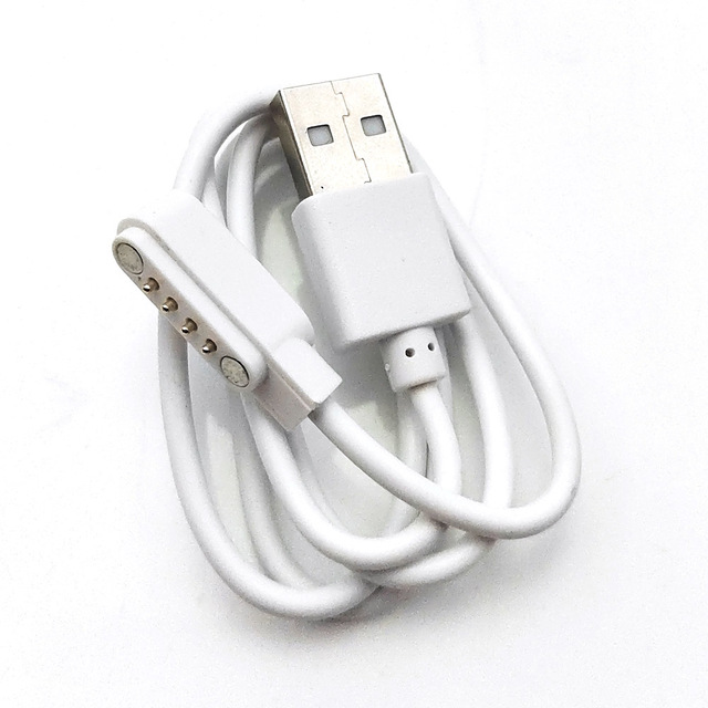 Free Shipping Magnetic Charging Cable USB 2.0 Male to 4P Pogo Magnetic Charger Cable Cord for Smart Watch GT88 G3 KW18 Y3 KW88