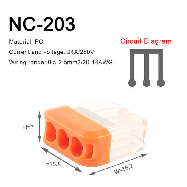 10/30/50/100pcs 2/3/5 Pin Quick Easy Wire Fastener Connector Terminal Block Compact Push In Connector Wiring Connector AWG 20-14