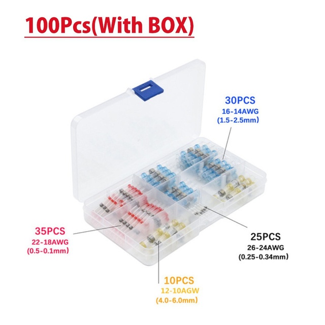 300pcs Waterproof Electric Heat Shrink Butt Terminals Crimp Terminals Weld Sealing Wire Cable Stranding Terminal Kit With Hot Air Gun