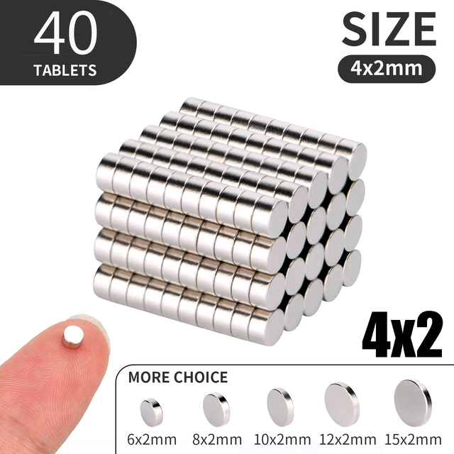 20 40 80pcs/lot 4X2 6x2 5x2 6x1mm Magnet Hot Round Strong Magnet Super Rare Earth Neodymium Magnet 3x2