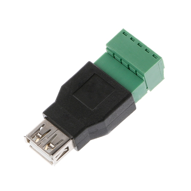 1pc USB 2.0 Type A Male/Female to 5 Pin Screw Connector USB Jack with Shield USB2.0 to Screw Terminal Plug