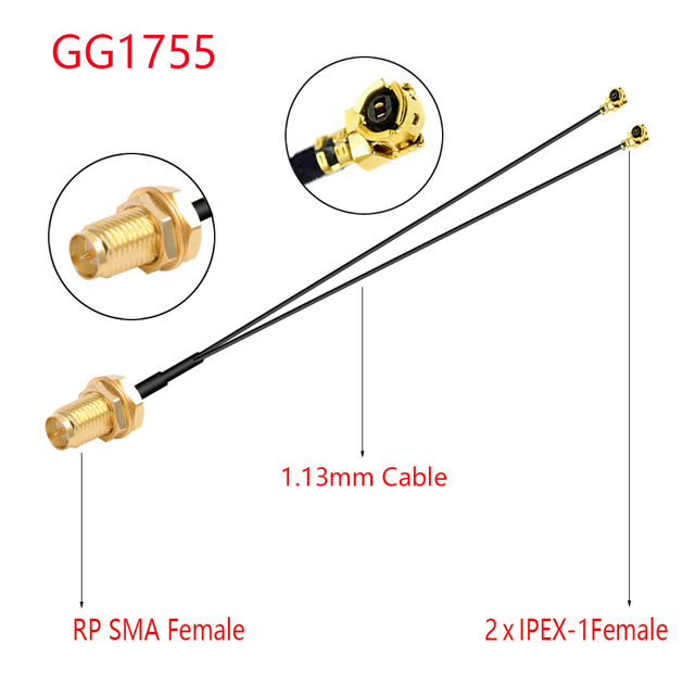 10pcs RF1.13 0.81 Pigtail RF Coax Extension Jumper SMA Male to Dual MHF4 IPEX1/4 Female IPX U.fl Y Type Splitter Combiner