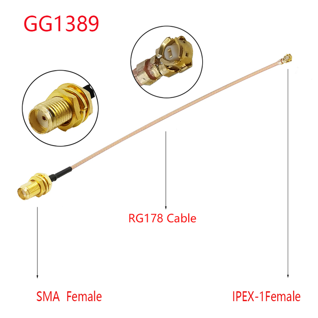 10pcs SMA Female to U.FL IPX Sockets Jack Connectors Adapter RG178/1.13mm Cable SMA Female Pigtail Jumper for WiFi Router GPS AP