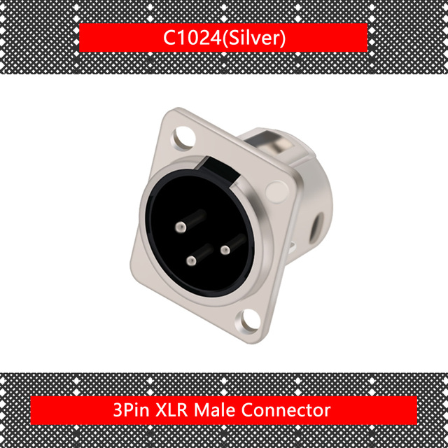 10pcs/lot 3 Pin XLR Male/Female Connector Metal Shell 3 Poles XLR Socket Panel Chassis Mount MIC Microphone Connector