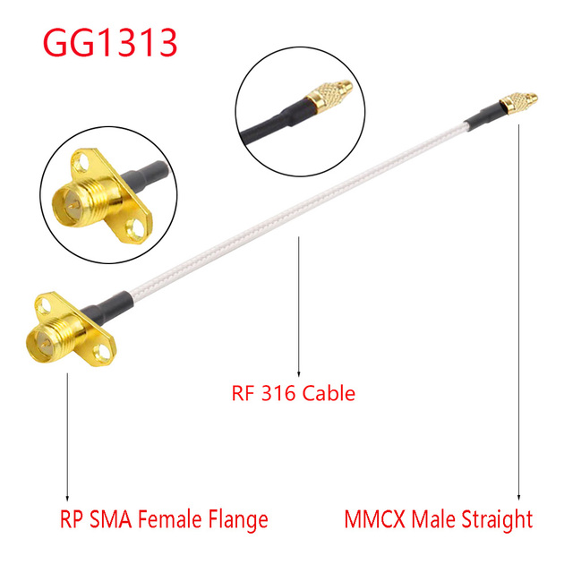 10 قطعة RG316 كابل محوري MMCX إلى SMA/RP-SMA أنثى شفة لوحة جبل FPV هوائي تمديد الحبل ل TBS توحيد باندارك VTX