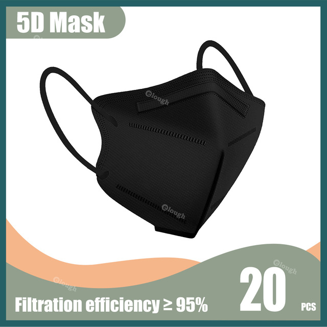 5D Protective Face Mask KN95 Approved FPP2 FFP2 Mascarillas Morandi Masque FFP 2 Adult ffp2fan CE Black Mascherina FFPP2 Masks