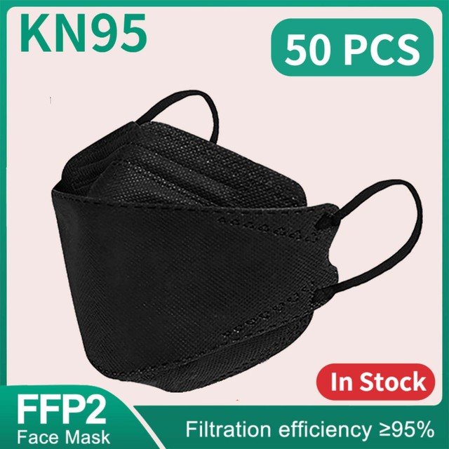 Mascarillas ngras FPP2 Mask Adult KN95 Morandi ffp2fan Face Mask 4 Layers FP2 Black Mask FFP2 CE Certificate 10-100pcs