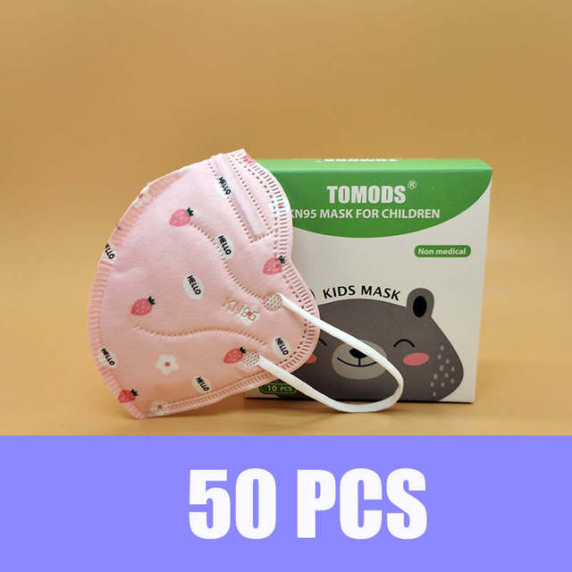 Cute Kids KN95 Mask 5 Layers Face Mask Respirator FFP2 Mascarillas Strawberry Panda KN95 Pocket Masks for Kids Boys Girls