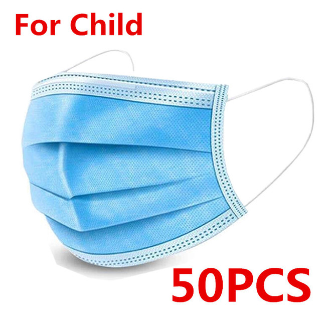 10-200pcs Disposable Kids Baby Masks Christmas Non-woven Face Mask 3 Layer Filter Ply Anti-dust Baby mascarillas quiurgicas