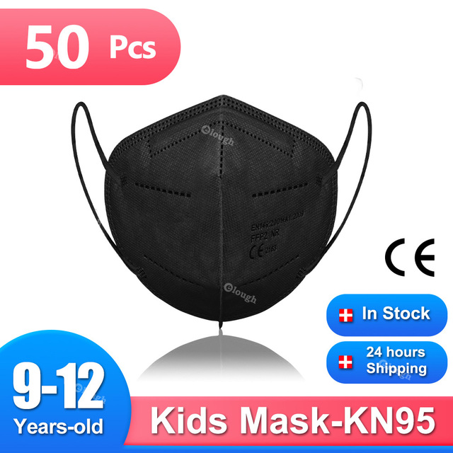 9-12 سنة الأطفال FFP2 أقنعة 5 طبقات Mascarilla KN95 Infantil FFP2mask Niños Mascarillas FPP2 Homologada الاطفال قناع FP2