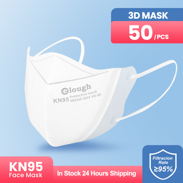 Elough mascarillas fpp2 3D Face Mask mascarilla kn95 fpp2 homologada españa KN95Mask Adult 4 Layers FFP2 Respirator Approved CE