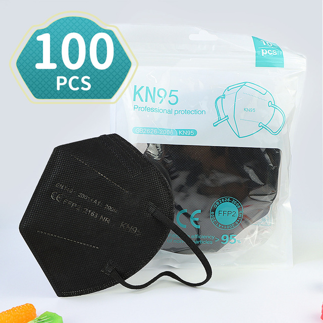 100pcs KN95 FFP2 Adult Mask 5 Layers Fabric CE Certificate Mascarillas KN95 Mouth Protective Face Mask Spain Express Delivery