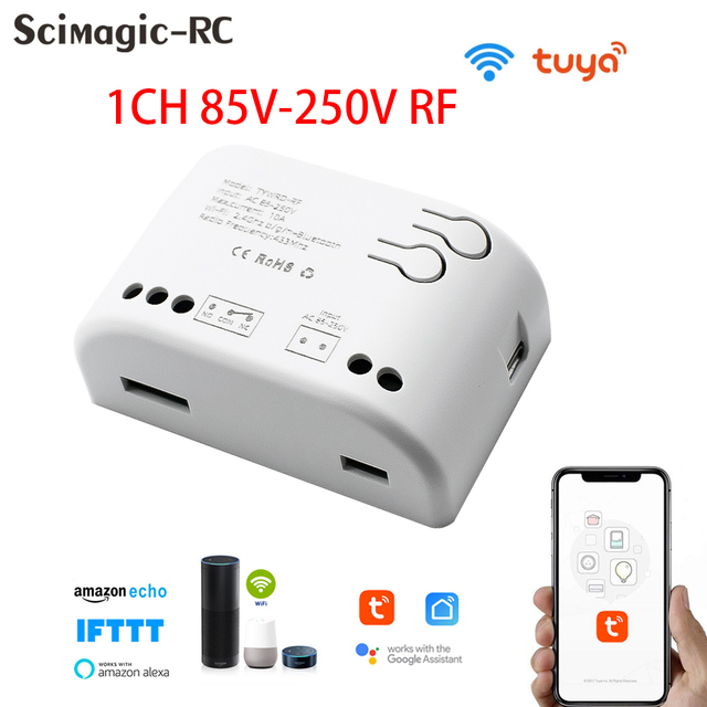 Smart Garage Door Opener Wireless Auto Open WiFi Relay SmartLife Controller Tuya APP Remote Control Alexa Google Home