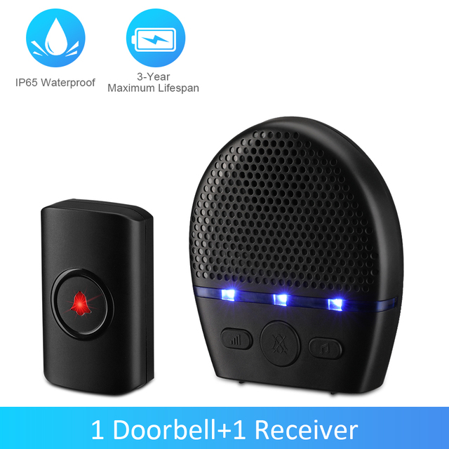 Wireless IP65 Waterproof Doorbell WSDCAM Smart Home Doorbell Chime Kit LED Flash Outdoor House Welcome Security Alarm Bell