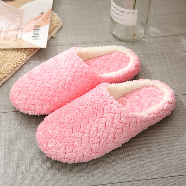 Women Winter Indoor Shoes Slippers Silent Soft-soled Warm Slippers Plus Velvet Non-slip Cotton Slippers Zapatillas De Casa