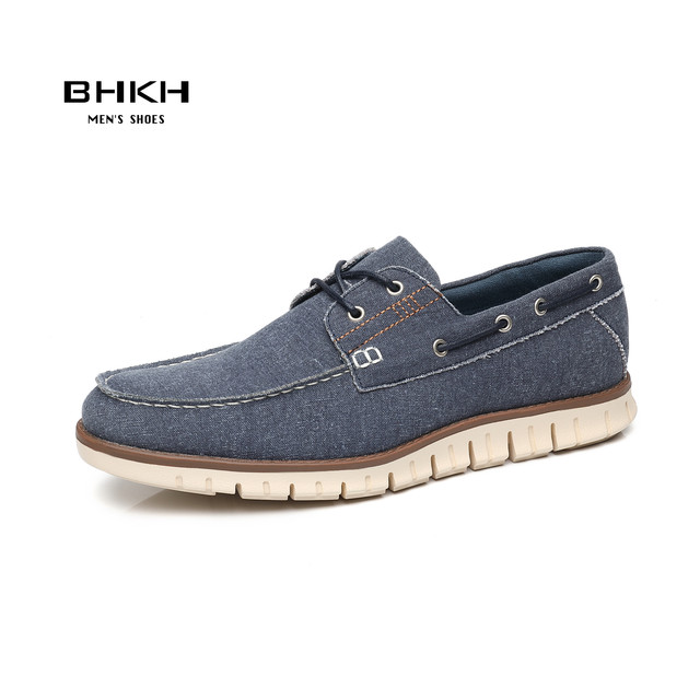 BHKH 2022 Autumn Canvas Loafers Shoes Fashion Men Casual Shoes Comfortable Smart Casual Shoes Office Work Footwear Men Shoes