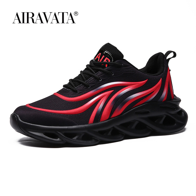 Men's Flame Printed Sneakers High Quality Mesh Weave Comfortable Running Shoes Men Sneakers Breathable Sneakers