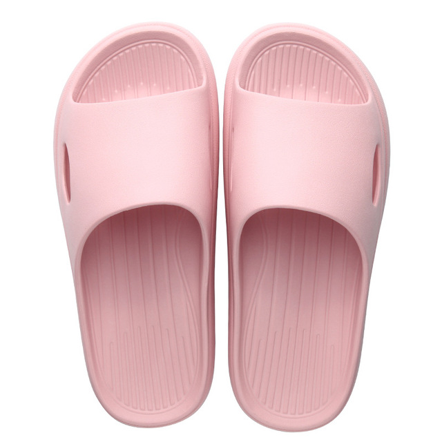 Thin Bottom Slippers Women Striped Soft Bottom Plastic Slippers Indoor Home Noise Reduction Sandals Bathroom Non-slip Flip Flops