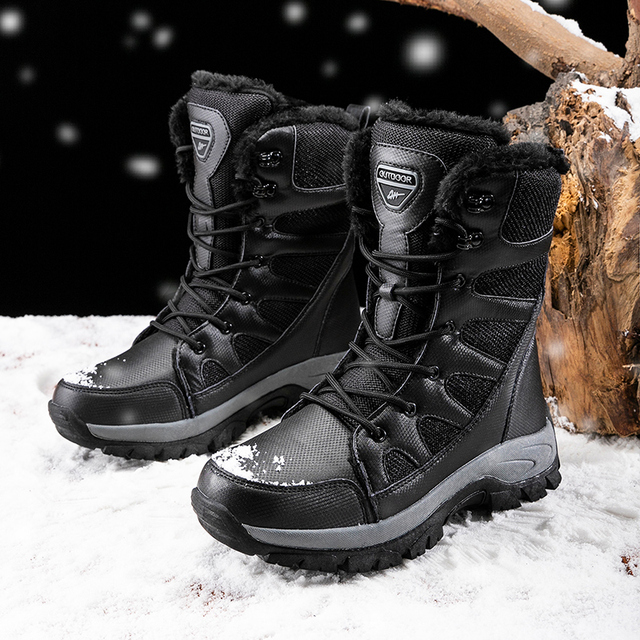 SOLIBEN New Winter Men Women Warm Snow Boots Botas De Neve Sabatos De Reflective Padded Winter Boots Boots Platform Boots