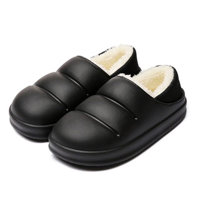 ASILETO Lovers Cotton Slippers Female Bag With Warm Shoes Indoor Home Household Thick-soled Waterproof Cotton Shoes Men Winter