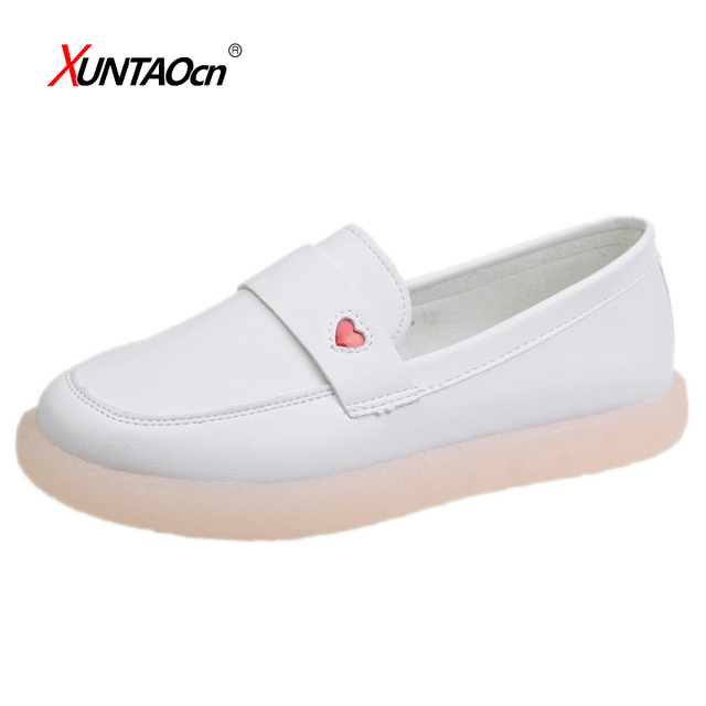 New Fashion Soft Bottom Women Flats PU Leather Nursing Shoes Leather Comfort Oxford Shoes For Women Shoes Women Loafers Spring