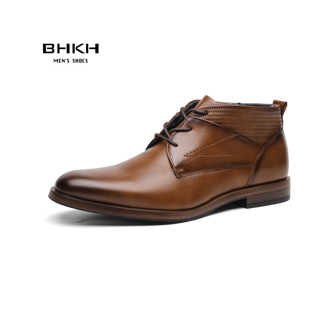 BHKH 2022 Autumn/Winter Men Boots Lace-up Ankle Boots Formal Business Dress Shoes Work Formal Office Man Classic Shoes