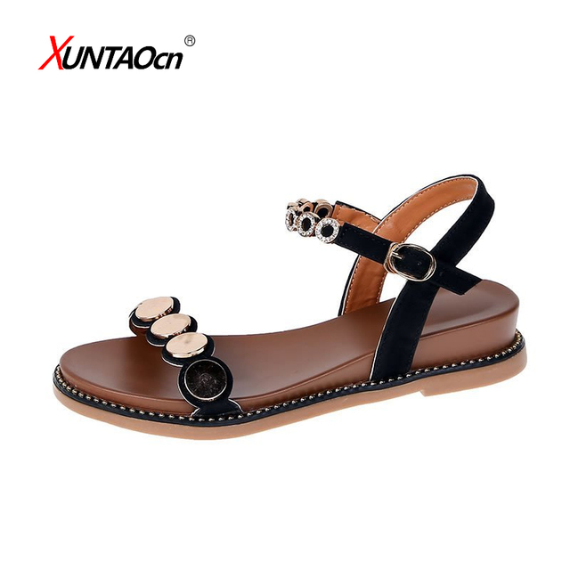 Women's Leather Sandals 2021 Summer New Versatile Student Platform Platform Roman Muffin Fashion Fantasy Shoes