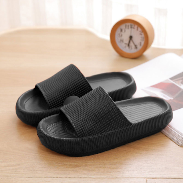 Rimocy Thick Sole Home Women Slippers Soft Summer Slides Non-slip Woman Flat Heel Comfortable Sandals Flip Flops Female