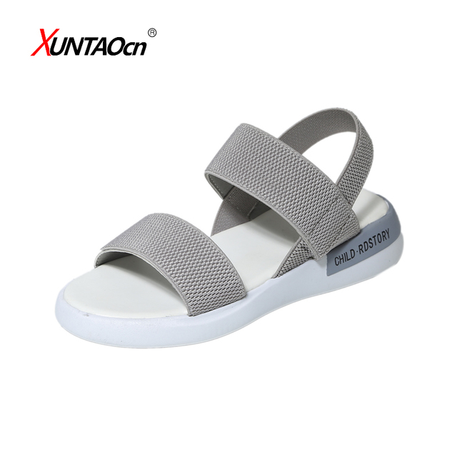 Fashion Open Toe Sports Sandals T-Shape Buckle Thick Heel Platform Shoes 2020 Women's Summer Flat Casual Shoes Women Slippers