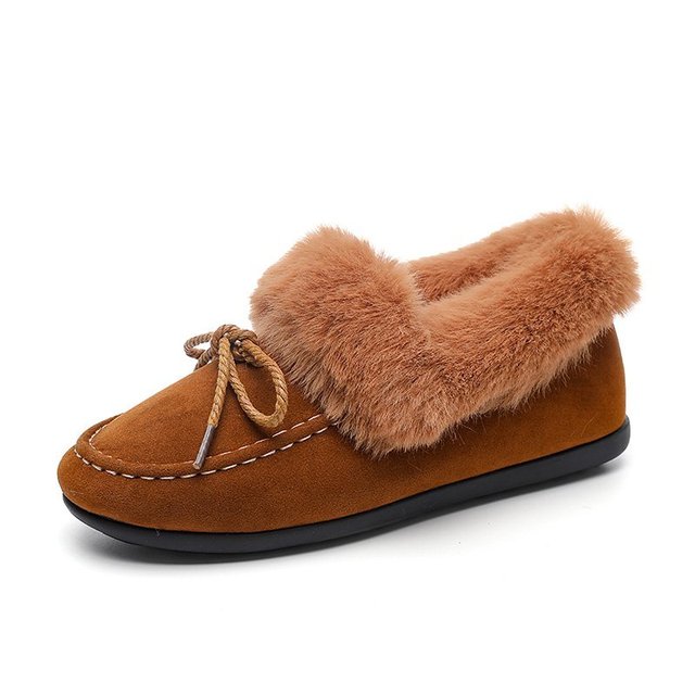 Winter Warm Brand Women Flat Sneakers Winter Plush Fur Female Loafers Faux Fur Female Casual Shoes Flats