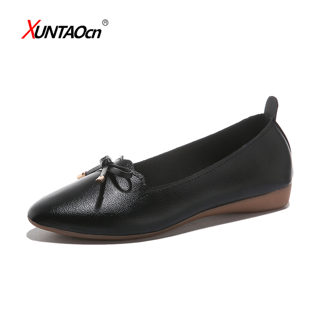 Fashionable summer women's shoes lightweight pure leather pointed toe women shoes flat heel