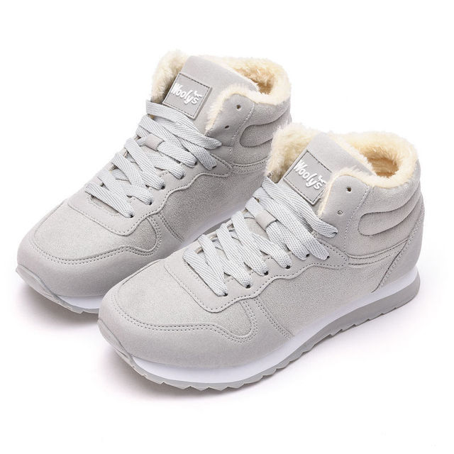 Women Ladies High Quality Snow Boots Couple Warm Cotton Shoes Lightweight Non-slip Boots