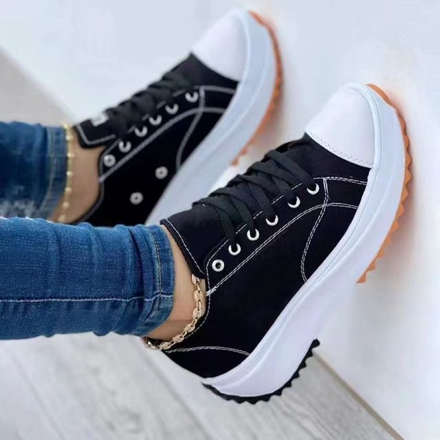 Women's Shoes 2022 New Style Canvas Shoes High Quality Sneakers Ladies Flat Lace Up Adult Zapatillas Mujer Chaussure Femme