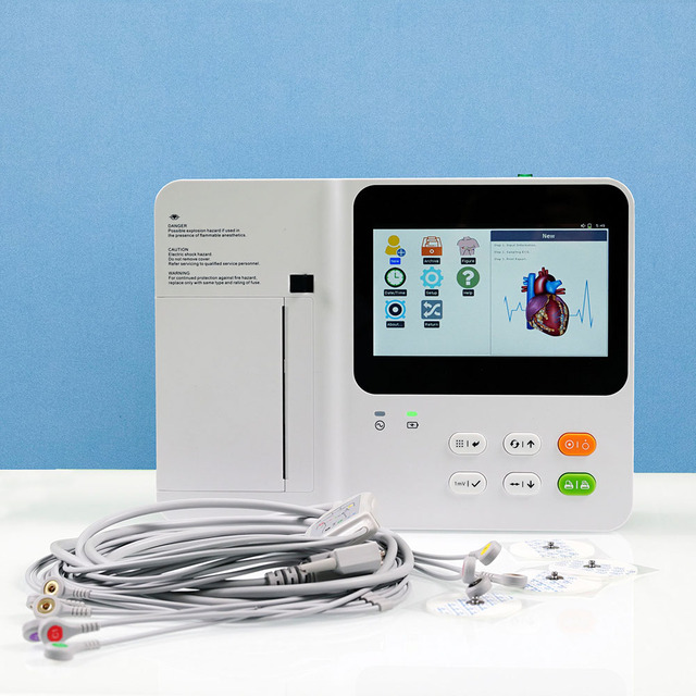 Full digital 6 channel ECG machine 7 inch LCD screen 12-lead synchronous ECG acquisition external USB memory 4 operating mode