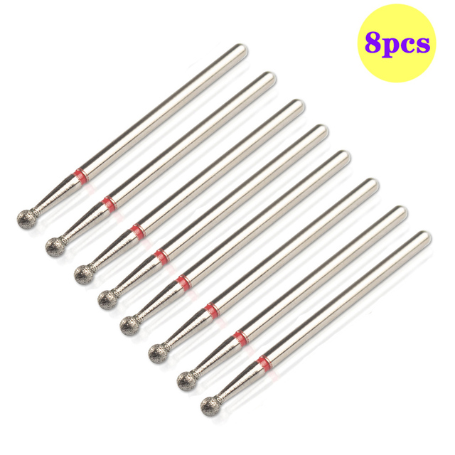 8pcs Diamond Milling Cutter for Manicure Set Nail Drill Bits Accessories Nozzles for Manicure Cutters Pedicure Sanding Nail File