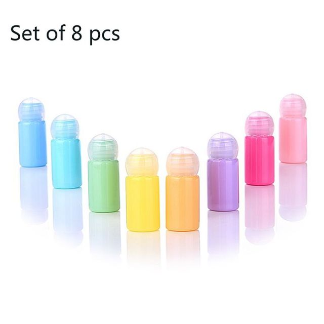 8pcs 10ml Macaron Candy Color Refillable Empty Cosmetic Bottles Sample Pump Vial Container Cream Lotion Storage Pot