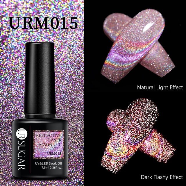 UR SUGAR Reflective Cat Magnetic Laser Gel Nail Polish Rainbow Gel Shine Semi Permanent Soak Off UV LED Varnish Nail Art