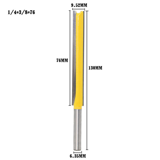 1 قطعة 1/4 6.35 عرقوب 3/8 "تنظيف طويل أسفل راوتر لقمة القاطع CNC خشبية نظيفة بت نهاية مستقيمة مطحنة أدوات القطع