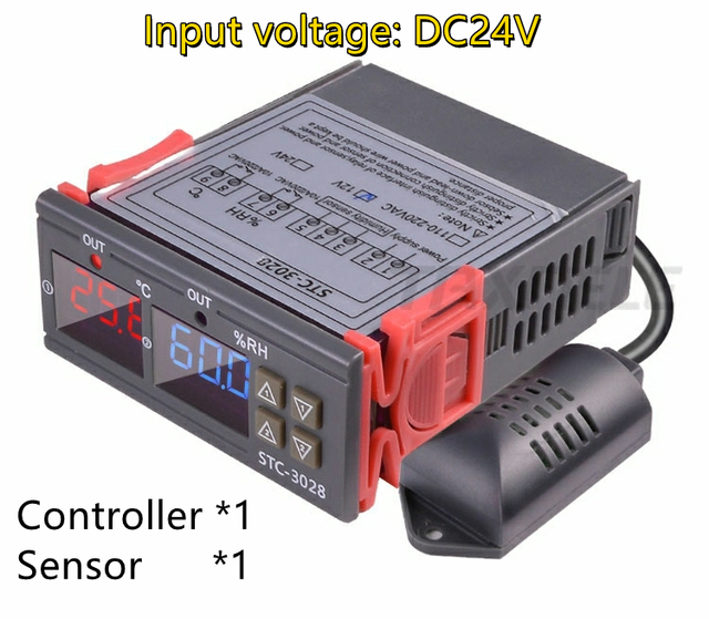 Dual Digital Thermostat Temperature Humidity Control STC-3028 Thermometer Hygrometer Controller AC 110V 220V DC 12V 24V 10A