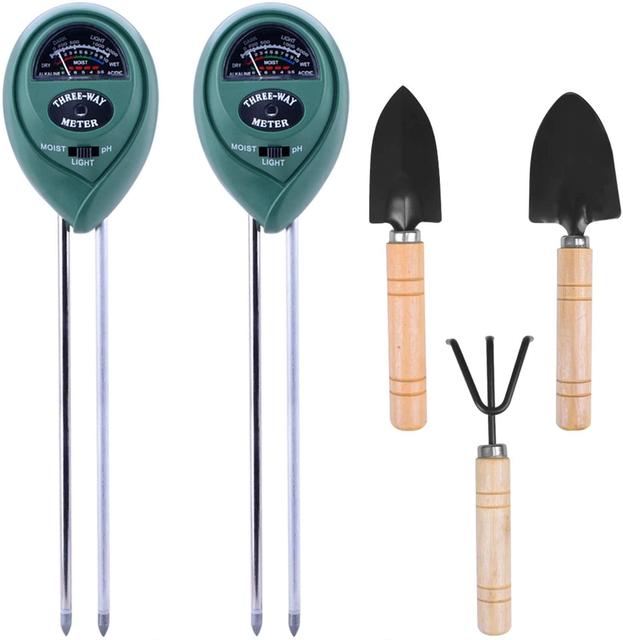 2 Packs 3 in 1 Soil Moisture Light PH Acidity Tester Plant Tester Indoor Outdoor Soil Moisture Sensor Meter Plant Humidity