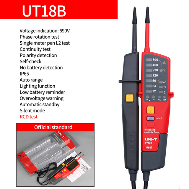 UNI-T UT18A Automatic Range Voltmeter Digital Voltmeter Voltage Test Pen With LED Indicator UT18B UT18C UT18D