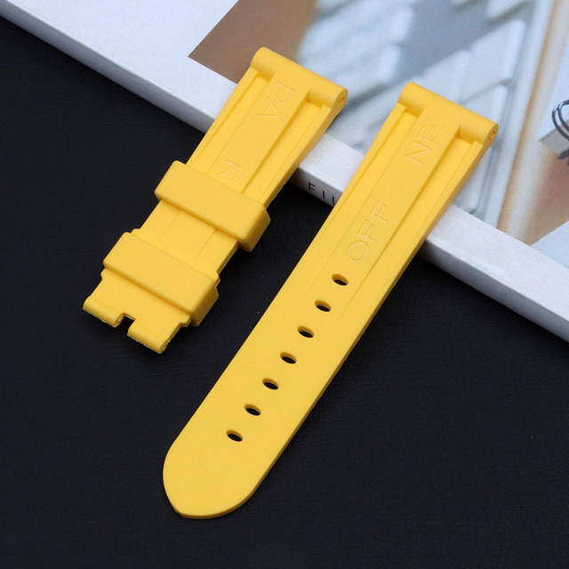 Nature Soft Silicone 24mm Watchband Bracelet for Panerai Strap for PAM389/111/441 Waterproof Watch Accessories Watch Band