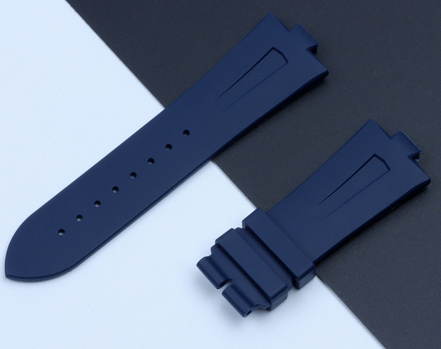 Quality 25mm-9mm Black Blue Soft Rubber Silicone Watches Band for Vacheron Constantin Strap VC Watchband Wristband Folding Buckle