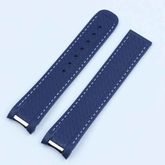 20mm Silicone Watch Rubber Band for Omega Watchband Seamaster 300 AT150 Aqua Terra Ultra Light 8900 Steel Buckle Watchband Bracelets