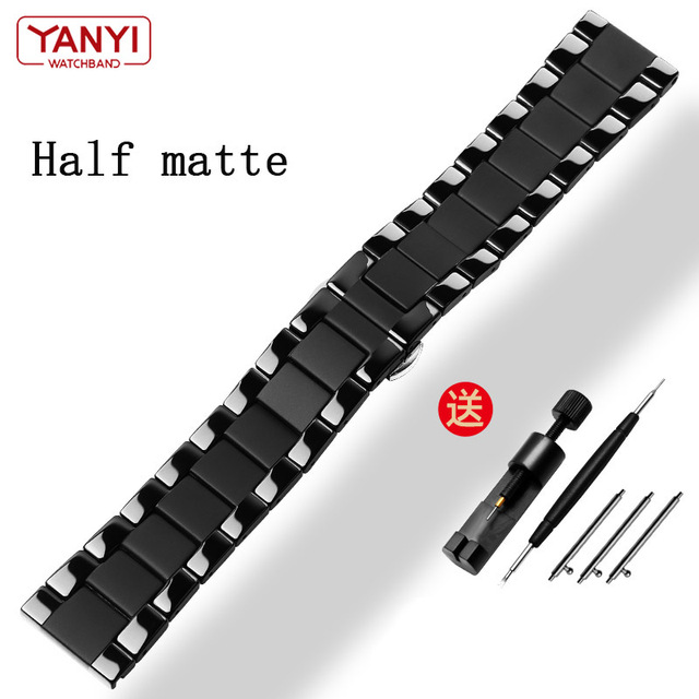 Ceramic Watch Band For Huawei Watch GT 2 Strap Quick Release Bar Watchband 18mm 20mm 22mm Watchband Matte Black Color