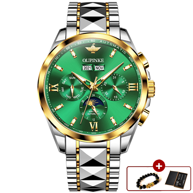 OUPINKE Luxury Men's Wristwatches Automatic Mechanical Waterproof Sapphire Glass Brand Fashion Watch relogio masculino