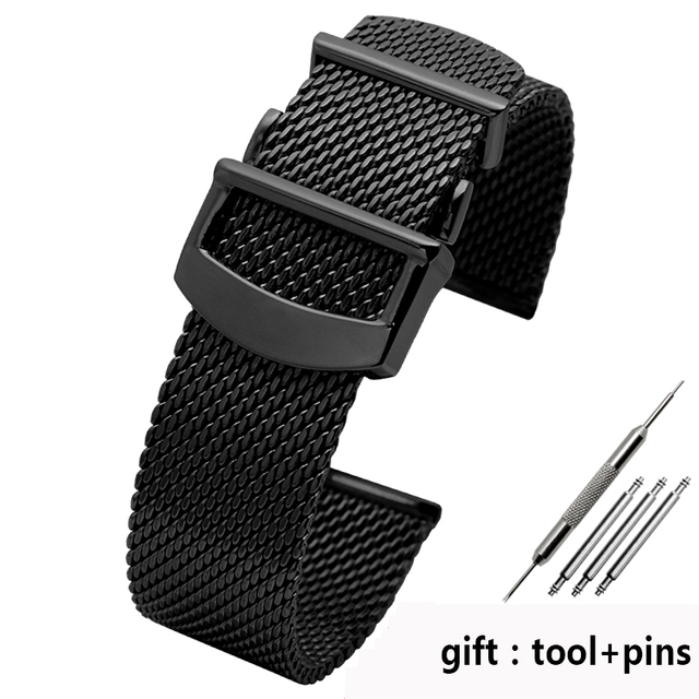 Watch Accessories Folding Clasp 20mm 22mm Milanese Stainless Steel Mesh Watch Band Best For IWC Portofino Family Chain Strap