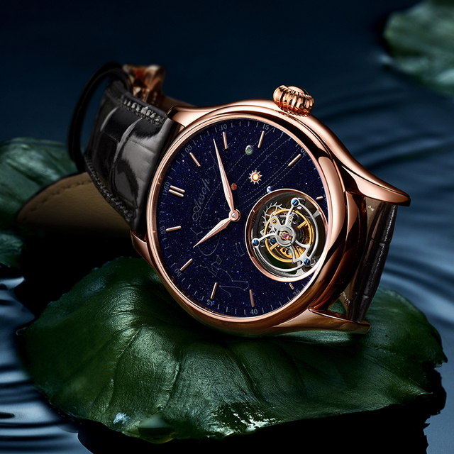 luxury tourbillon skeleton movement mechanical watch men goldstone sapphire aesop manual tourbillon watch for men montre homme