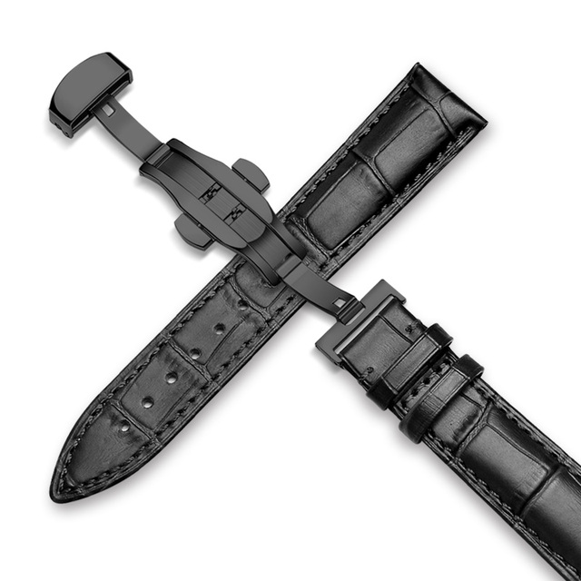 Buzzle Watchband 18mm 19mm 20mm 21mm 22mm 24mm Calf Genuine Leather Watch Band Crocodile Grain Watch Strap for Tissot Seiko